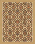Traditional Brown Beige Rug - cutout