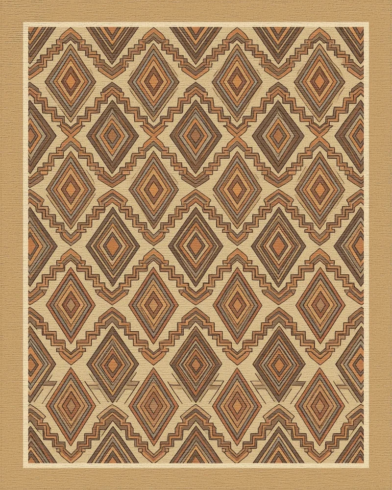 Traditional Brown Beige Rug - cutout