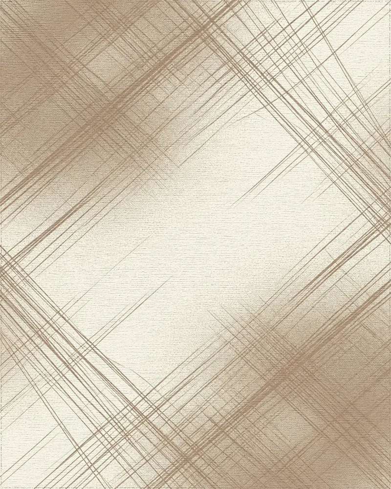 Cream White Abstract Rug - cutout