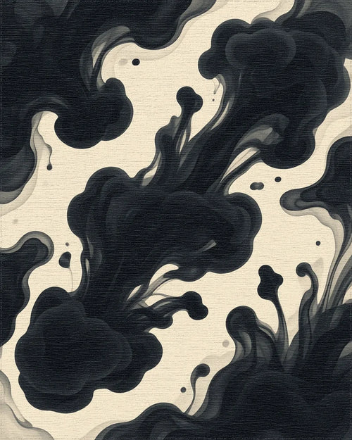 Black Beige Geometric Rug - cutout