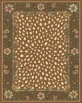 Cream Brown Green Rug - cutout