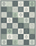 Green White Geometric Rug - cutout