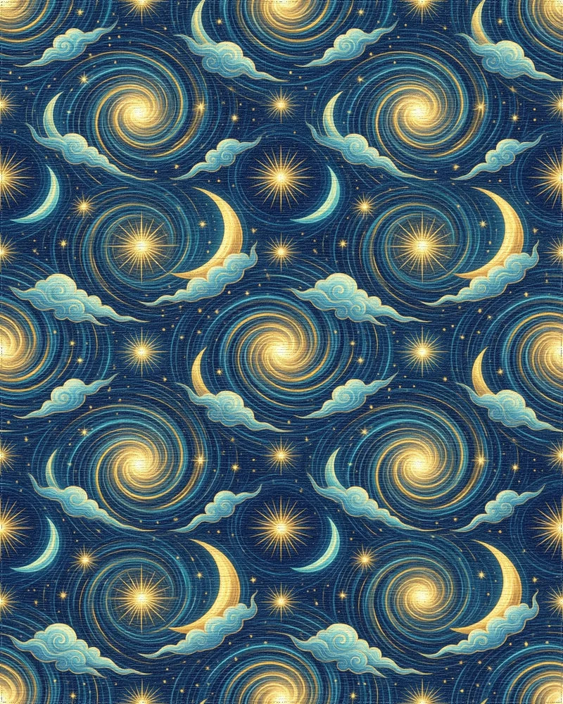 Blue Yellow Gold Rug - cutout