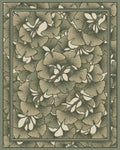 Green Traditional Floral Rug - cutout