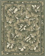 Green Traditional Floral Rug - cutout