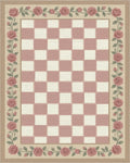White Beige Green Rug - cutout