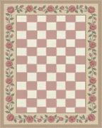 White Beige Green Rug - cutout