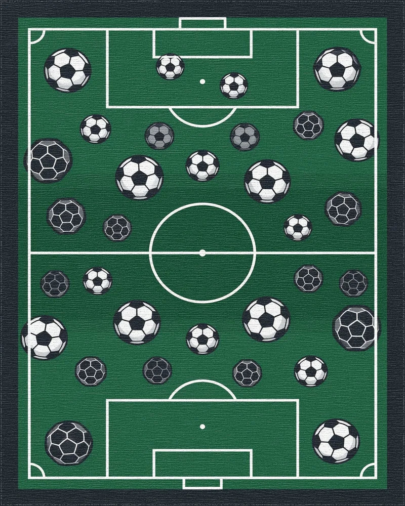 Minimalist Soccer Field Graphic Rug - cutout