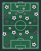 Minimalist Soccer Field Graphic Rug - cutout