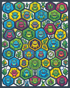 Whimsical Hexagonal Adventure Map Rug - cutout