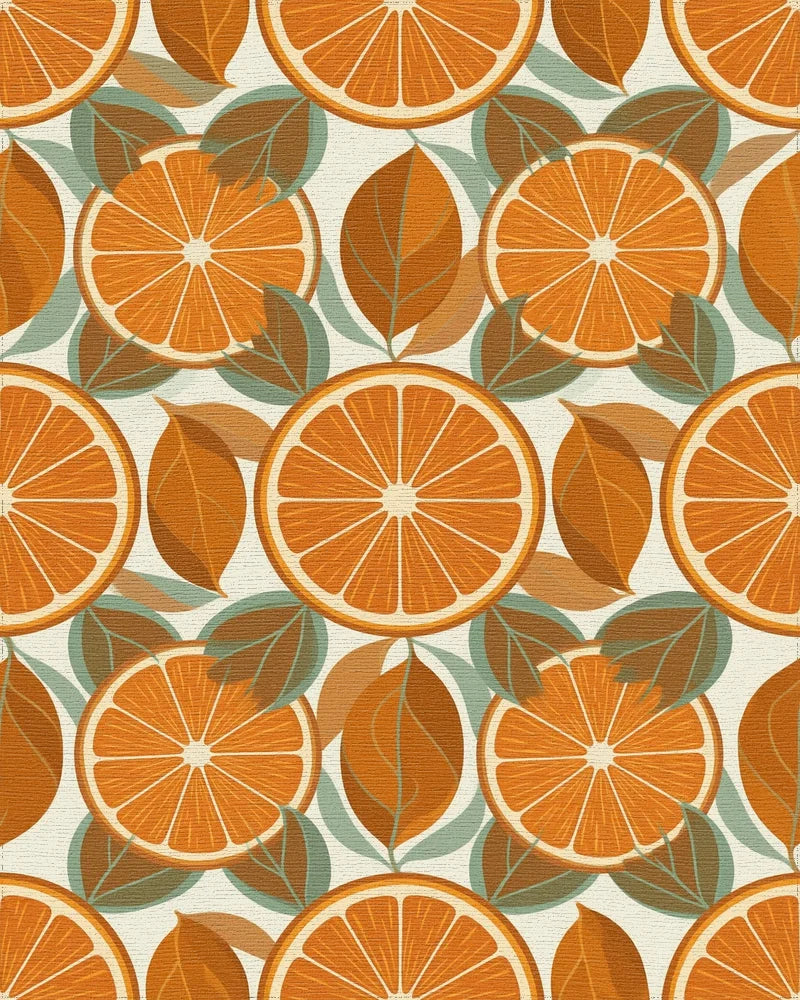 Graphic Citrus Cream Saffron Rug - cutout