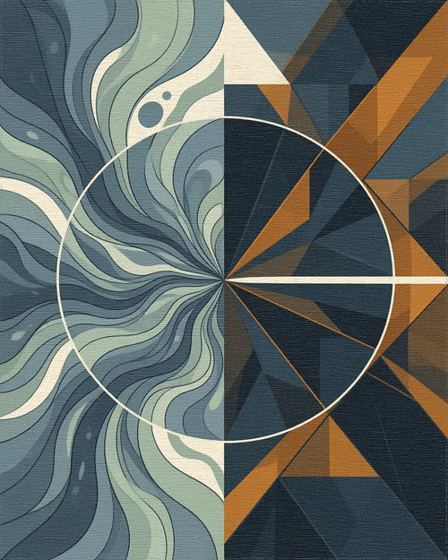 Asymmetrical Organic Geometric Earth Tone Rug - cutout