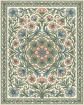 Cream Green Blue Rug - cutout