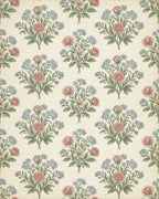 Cream Green Blue Rug - cutout
