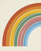 Geometric Rainbow Arc Cream Rug - cutout