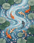 Blue Forest Green Rug - cutout