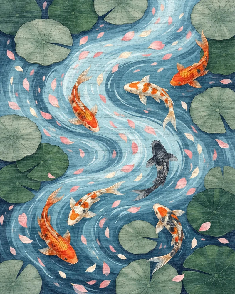 Blue Forest Green Rug - cutout