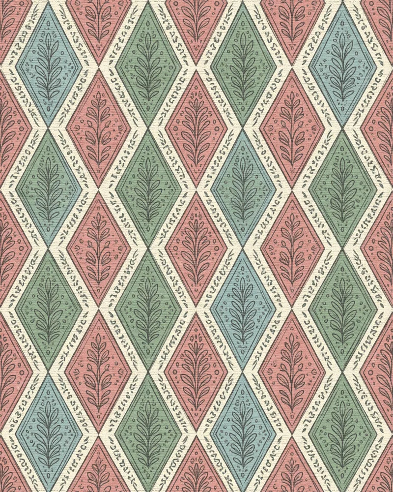 Pink Green Blue Rug - cutout