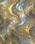 Abstract Liquid Metallic Swirl Rug - cutout