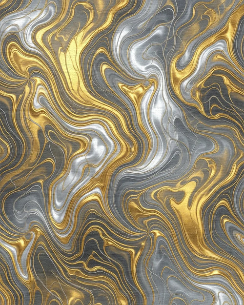 Abstract Liquid Metallic Swirl Rug - cutout