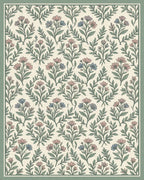 Transitional Green Blue Rug - cutout