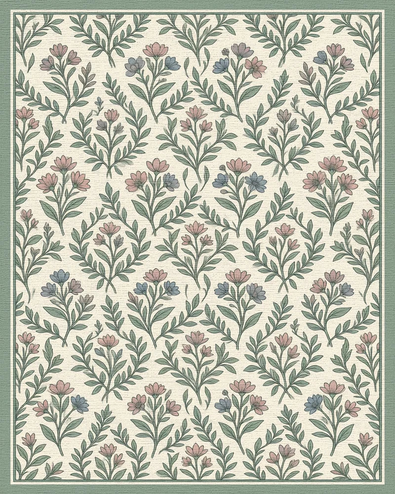 Transitional Green Blue Rug - cutout