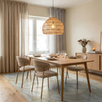 Daisy Petal Arrangement Cream Rug Dining Room View