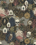 Dark Academia Skulls Insects Globes Books Rug - Cutout View