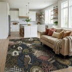 Dark Academia Skulls Insects Globes Books Rug Living Room View