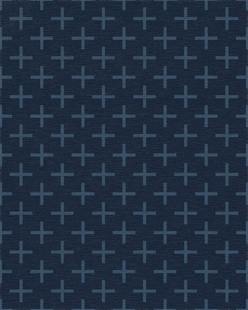 Dark Blue Plus All Over Rug - Cutout View