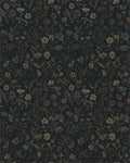 Dark Botanical Garden Floral Rug - Cutout View