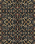 Dark Floral Fish Medallion Rug - Cutout View