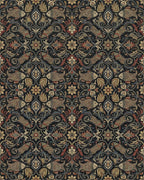 Dark Floral Fish Medallion Rug - Cutout View