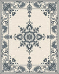 Dark Floral Patterned Elegant Rug - Cutout View
