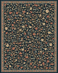 Dark Floral Tree Vine Pattern Rug - Cutout View