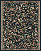 Dark Floral Tree Vine Pattern Rug - Cutout View