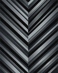 Dark Gray Chevron Stripe Rug - Cutout View