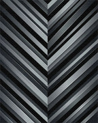 Dark Gray Chevron Stripe Rug - Cutout View