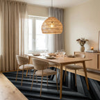 Dark Gray Chevron Stripe Rug Dining Room View
