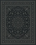 Dark Gray Intricate Floral Medallion Rug - Cutout View