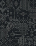 Dark Gray Patchwork Geometric Arrow Rug - Cutout View