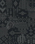 Dark Gray Patchwork Geometric Arrow Rug - Cutout View