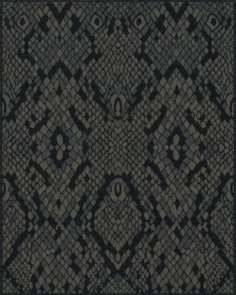 Dark Gray Snakeskin Scales Rug - Cutout View