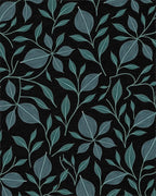 Dark Leafy Vine Pattern Rug - Cutout View