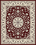 Dark Red Floral Medallion Pattern Rug - Cutout View