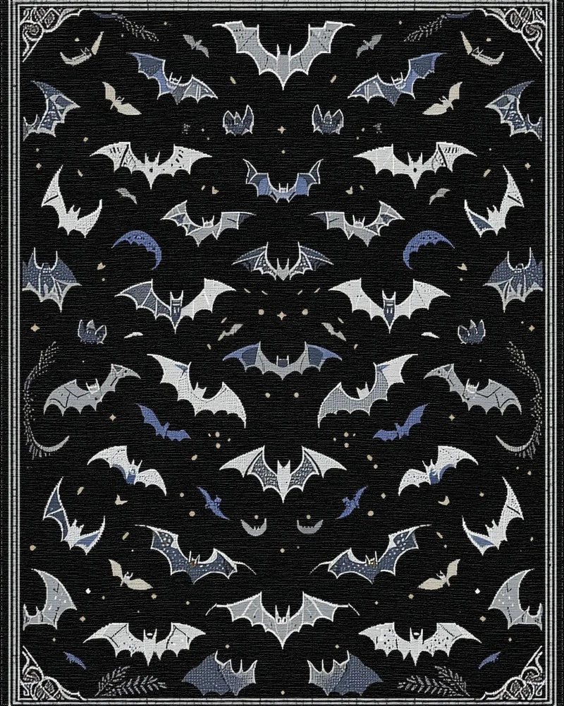Dark Sky Bat Migration Rug - Cutout View