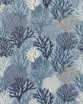 Deep Blue Coral Reef Collection Rug - Cutout View