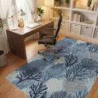 Deep Blue Coral Reef Collection Rug Office View