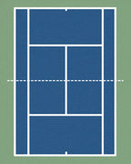 Deep Blue Court Geometric Stripes Rug - Cutout View