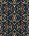 Deep Blue Floral Medallion Rug - Cutout View
